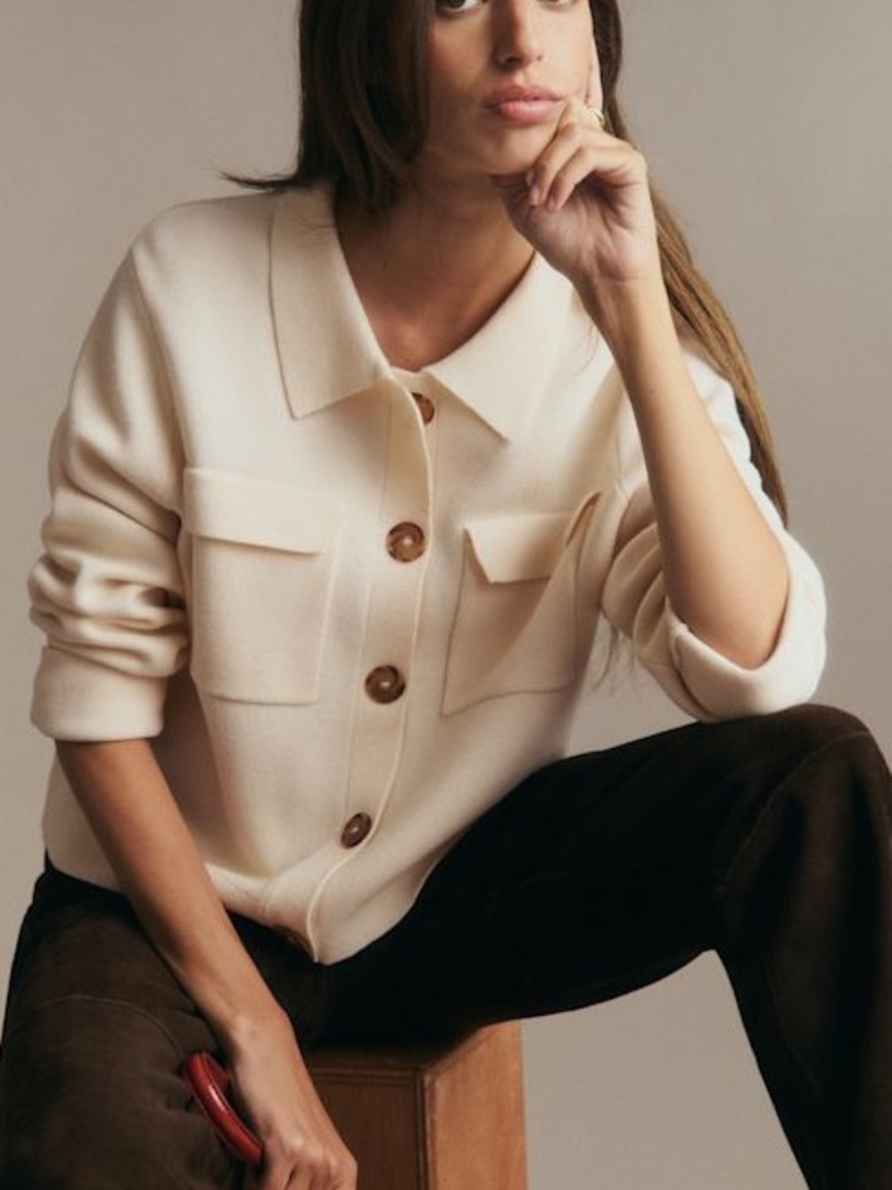Sezane Betty Cardigan Merino Wool sweater medium